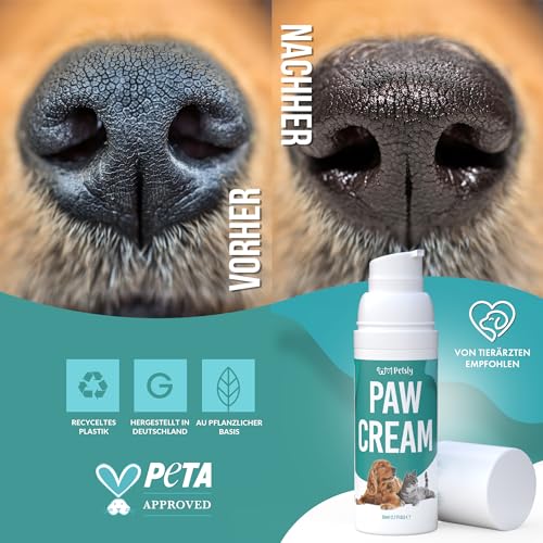 Petsly Pfotenbalsam Hund - heilt, repariert und regeneriert trockene, rissige & beschädigte Pfote - Pfotenbalsam Katze, Pfotenpflege Hund, Hundepfoten Balsam, Pfotenschutz Hund Sommer & Winter, 50 ml