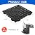 MYFAMIREA Modular Interlocking Cushion 12 Pack 11.8" x 11.8" Rubber Floor Tiles Non-Slip Splicing Drainage Mats for Deck, Pool, Outdoor Shower, Patio, Balcony, Indoor Bathroom, Kitchen, Yard (Black)