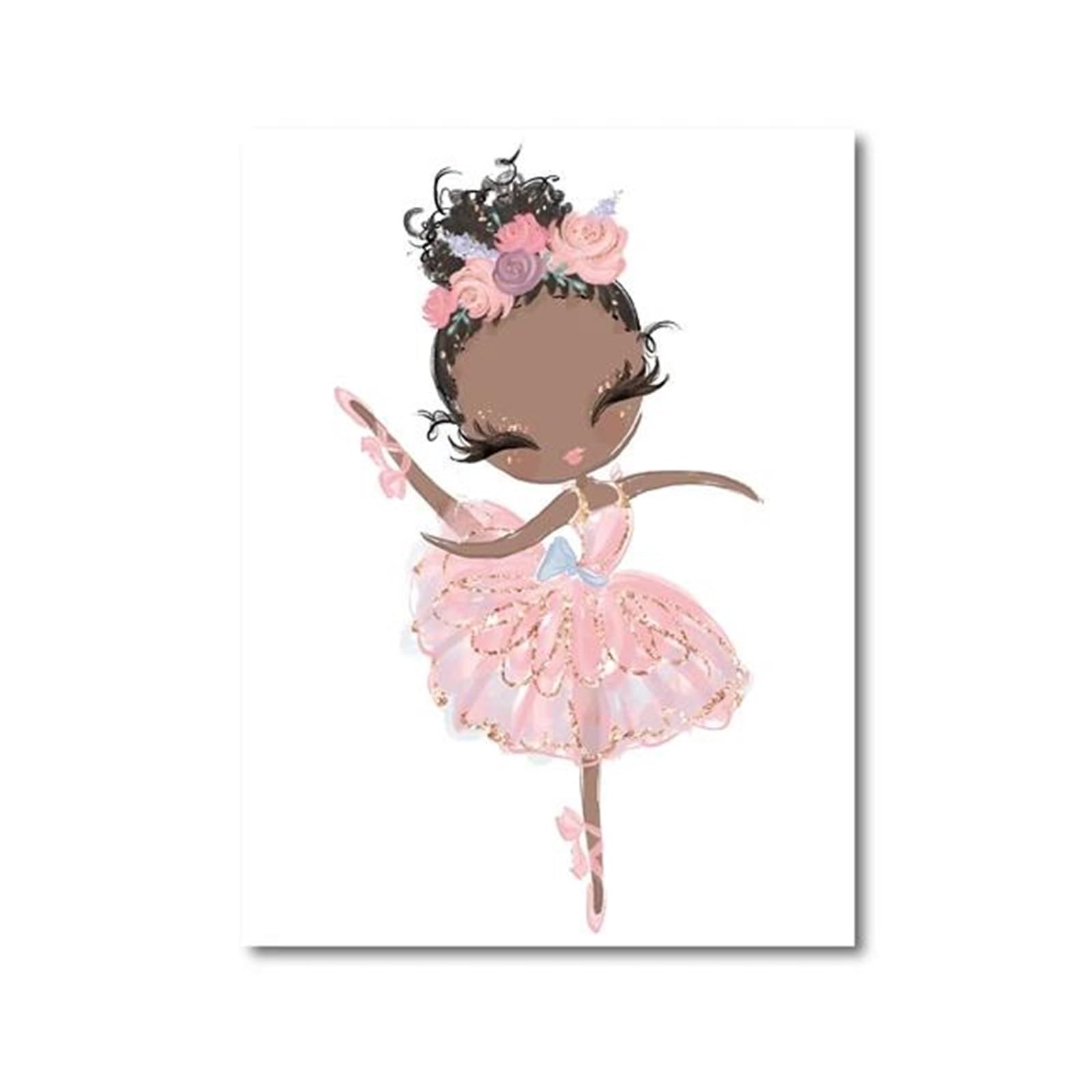 Affiche Toile Ballerine 15x21cm pour la déco d'une chambre de bébé fille