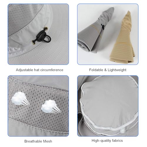 HUAMULAN Wide Brim Sun Hats Men and Women Bucket Safari Fishing Hat for Hiking Garden Lawn Work Camping Outdoor - Image 4