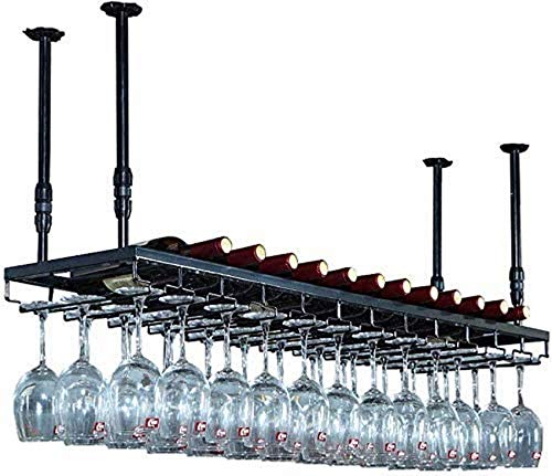 Casier à vin en métal haut de gamme avec étagère de rangement verres