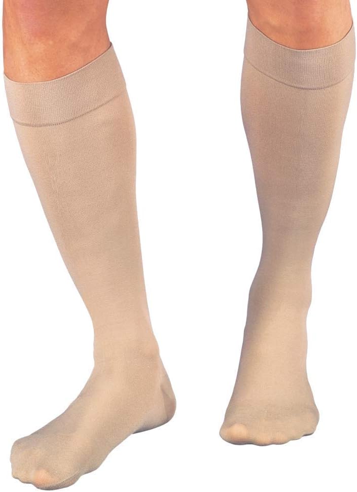 Relief 20-30 Knee High Close Toe Beige Compression Stockings, Large