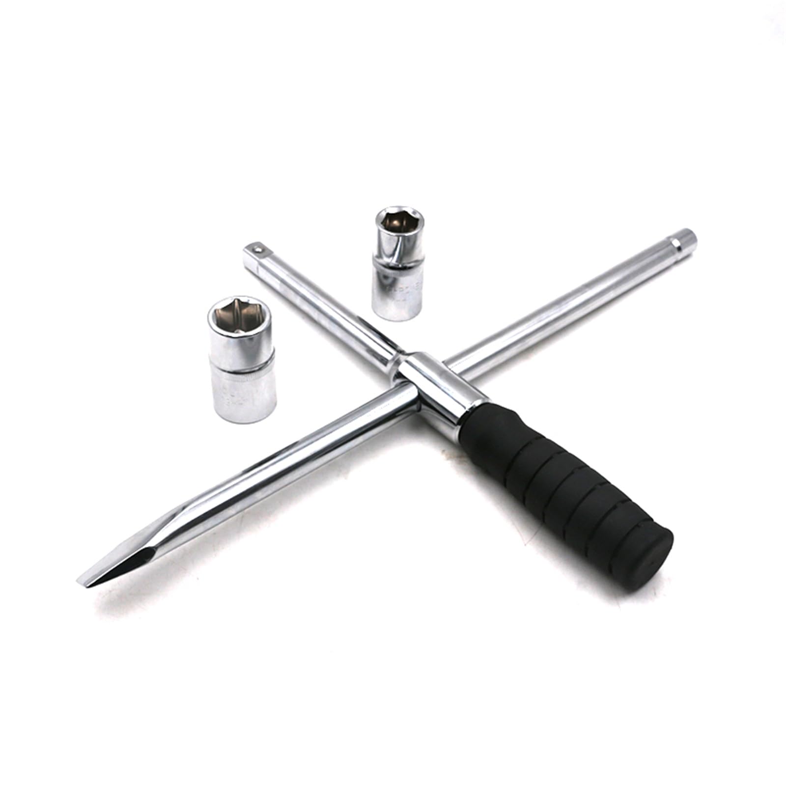 WEDO Juego de llaves deVaso para neumáticos cruzados,llave de lengüeta,llave de tuerca de rueda cruzada con funda de almacenamiento,tamaño 17mm/19mm,21mm/23mm,longitud 400mm,acero CR-V,herramientas