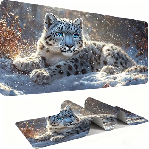 Tapis de souris XXL base anti-dérapage et grand format étendu 1000x500mm léopard