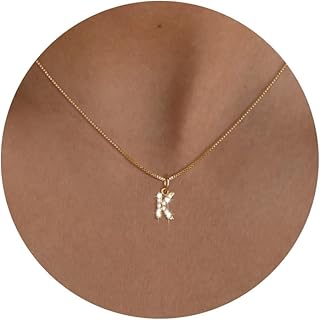 Initial Necklaces for Women, 14K Gold Plated Cubic Zirconia Initial Necklace Personalized Necklaces for Women Dainty CZ Letter Necklace Tiny Name Choker Nekclace for Girls Gold Jewelry Gifts