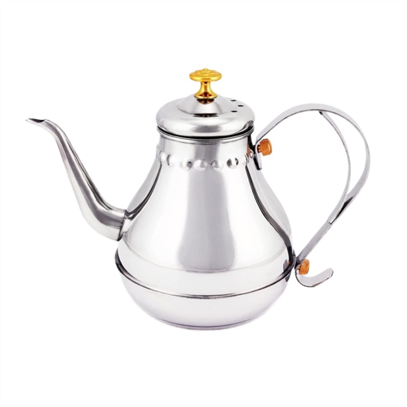 TYUHDUYUR Teapot 1200ML Large Capacity Stainless Steel Teapot Gooseneck Shape Coffee Pot Large Tea Maker with Filter Tea Kettle