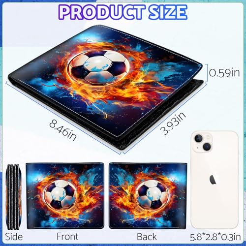 Image of Boys Wallet for Kids, Cool Kids Wallet for Boys Ages 8-10 9-12 11-15, Funny Soccer Leather Bifold Rfid Blocking, Coin Pocket Id Window for Teen Men Youth Guys Birthday Christmas Gifts