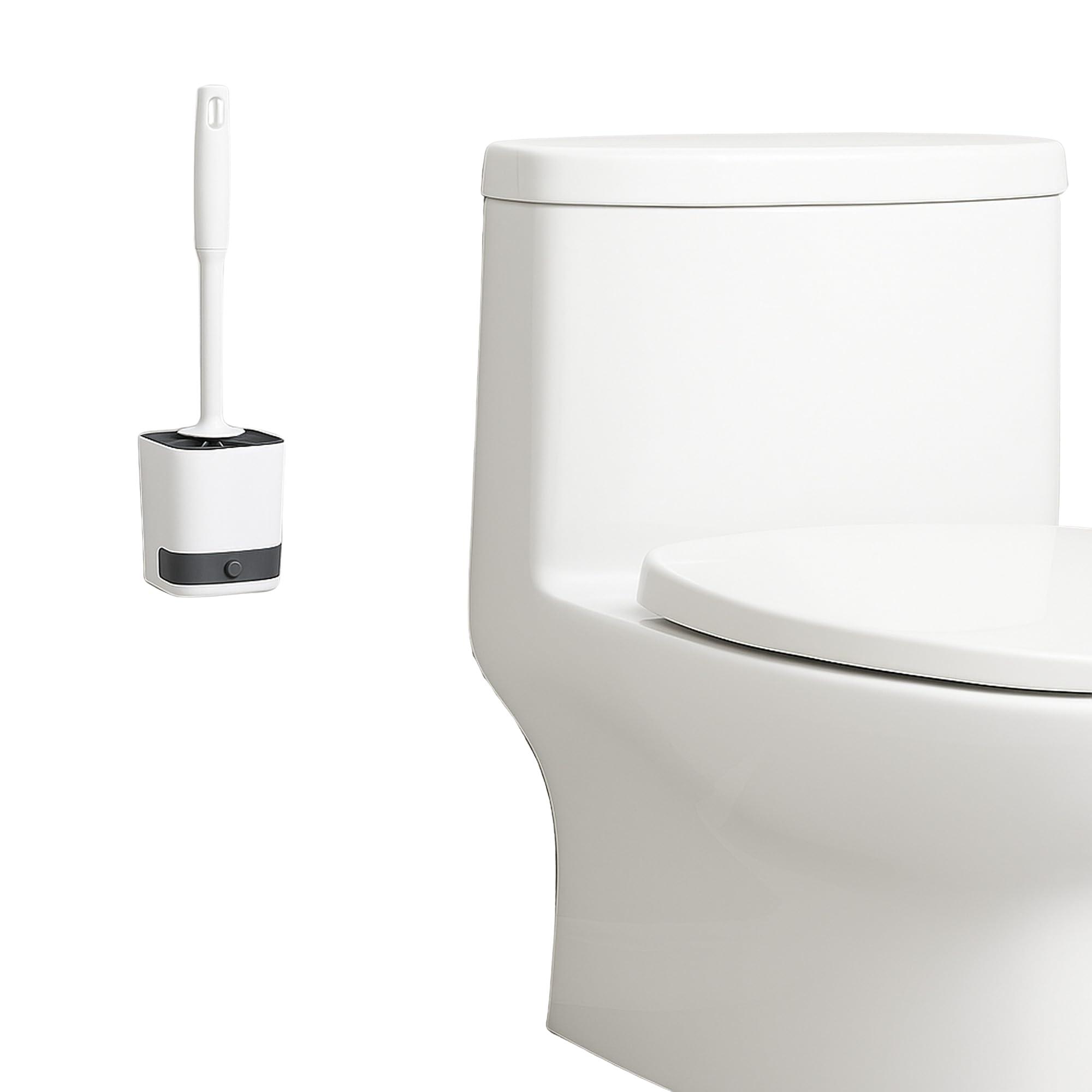 Brosse de salle de bain en silicone au design épuré pour WC modernes