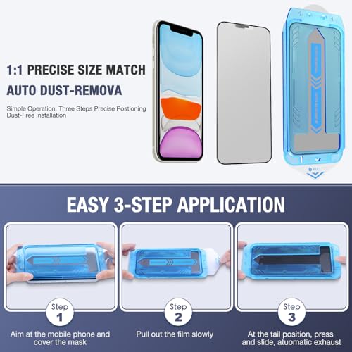 Image of 2-Pack Matte Screen Protector for iPhone 11 and iPhone XR 6.1-inch,9H Tempered Glass, Full Coverage, Anti-Fingerprint, Auto Dust-Elimination, No Bubble, Easy Installation