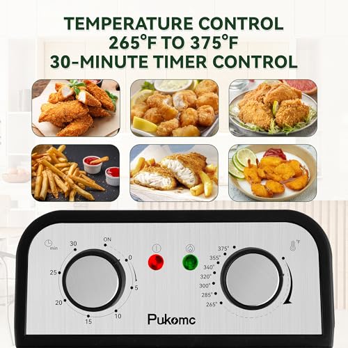 Image of SUSTEAS Deep Fryer, 3 Baskets Electric Oil Fryer with 4.5QT /5L,1800W Timer Control Adjustable Temperature, Lid with Viewing Window and Odor Free Filter, Stainless Steel, Perfect for Kitchen,Fry Fries