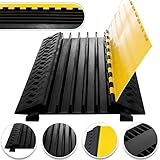 【CONEXIÓN Y ESTABILIDAD】- El diseño modular único hace que la rampa protectora del cable sea fácil de conectar múltiples rampas para abarcar tramos más largos de cable. La base tiene una fuerte estabilidad y puede absorber el choque muy bien. Bordes inclinados para un paso conveniente.