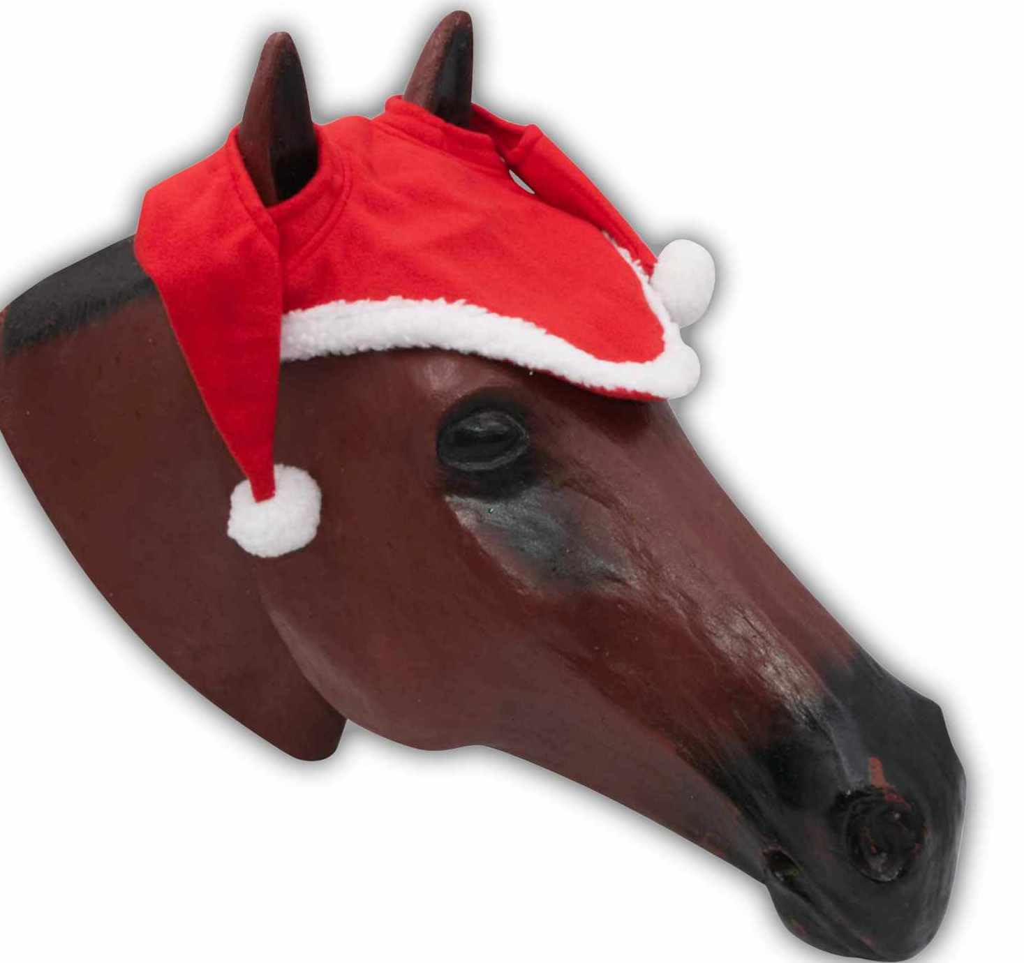 AMKA Bonnet de Noël pour chevaux avec ouverture aux oreilles Rouge/blanc