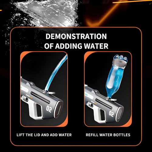 Image of Crackles Automatic Electric Water Gun for Kids & Adults | Rechargeable Auto Suction Self-Filling Water Blaster | Continuous Shooting High Power Long Range Squirt Gun for Holi, Pool & Outdoor Fun