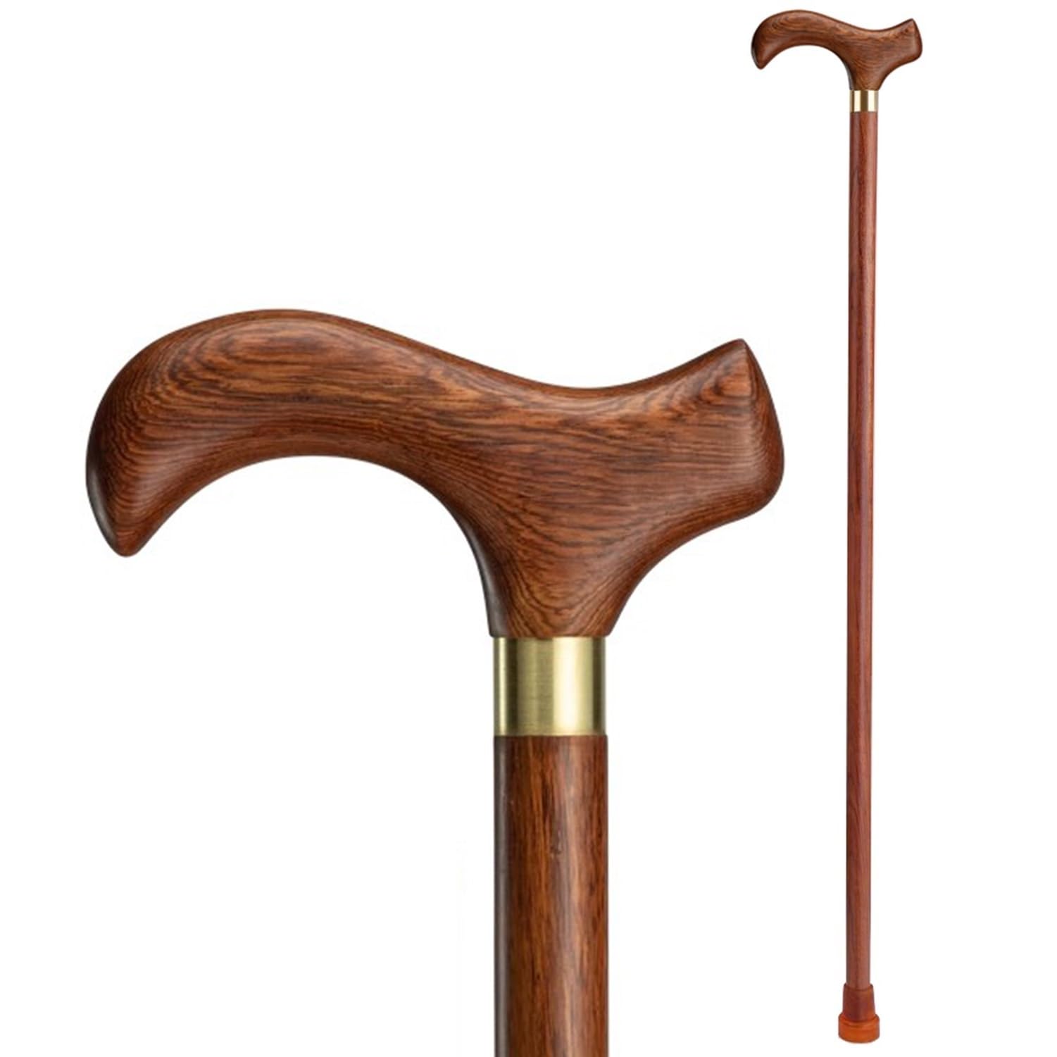 Laska dla mężczyzn i kobiet, wygodna, drewniana laska dla osób starszych, ręcznie robiona, ergonomiczna, lekka pomoc w poruszaniu się (brązowa nr 2, 80 cm)