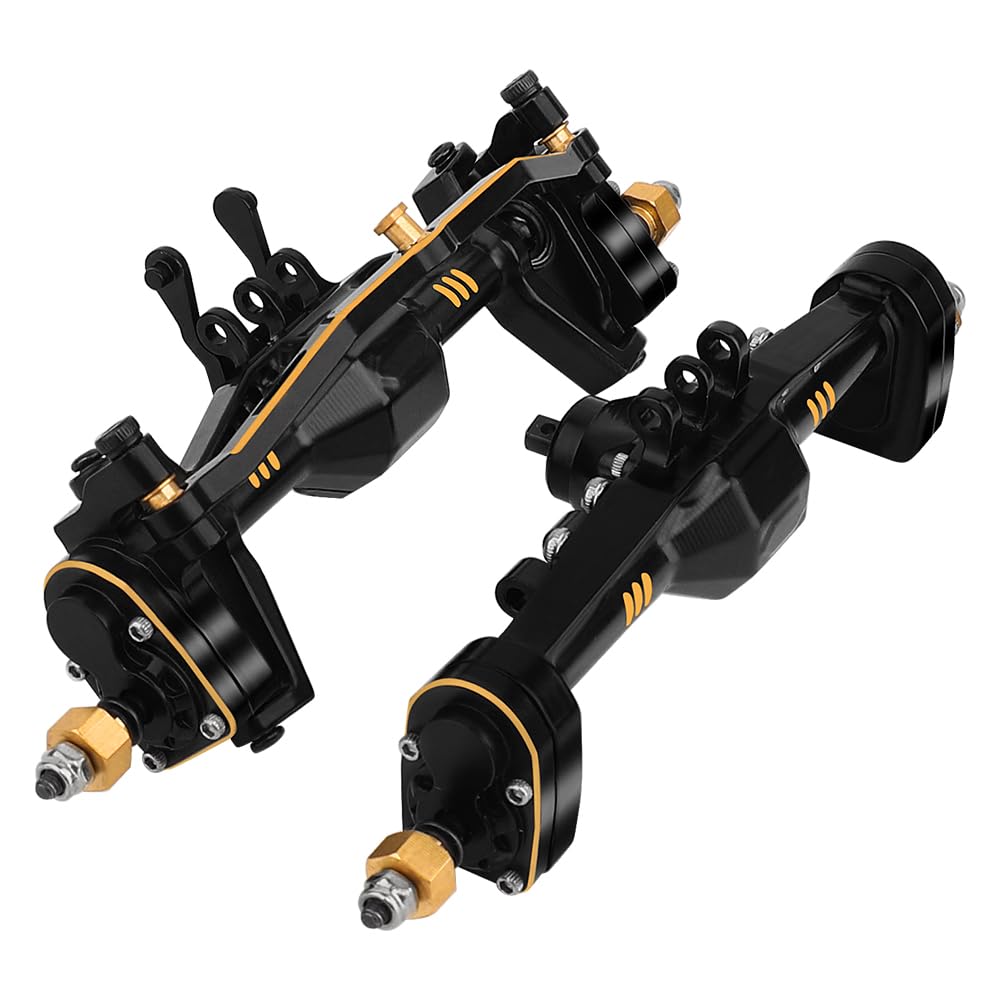 RZXYLRC 235g TRX4M Brass Portal Axles Front Rear Complete Set with 7mm Hex Wheel Hubs 4mm Adapters for 1/18 RC Crawler TRX4M Upgrades Bronc Defend K10
