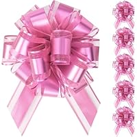 Lot De 6 Nœuds à Tirer Organza Rose – Décorations Cadeaux Pour Mariage, Anniversaire, Fêtes
