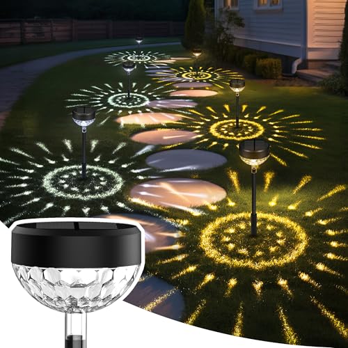 SolpexJP ガーデンライト ソーラーライト 屋外 防水ソーラー パスライト LED通路 庭 アウトドア 太陽光充電 光センサー 高輝度 自動点灯/消灯 おしゃれな光の模様 芝生車道駐車場玄関歩道庭に適用 6set