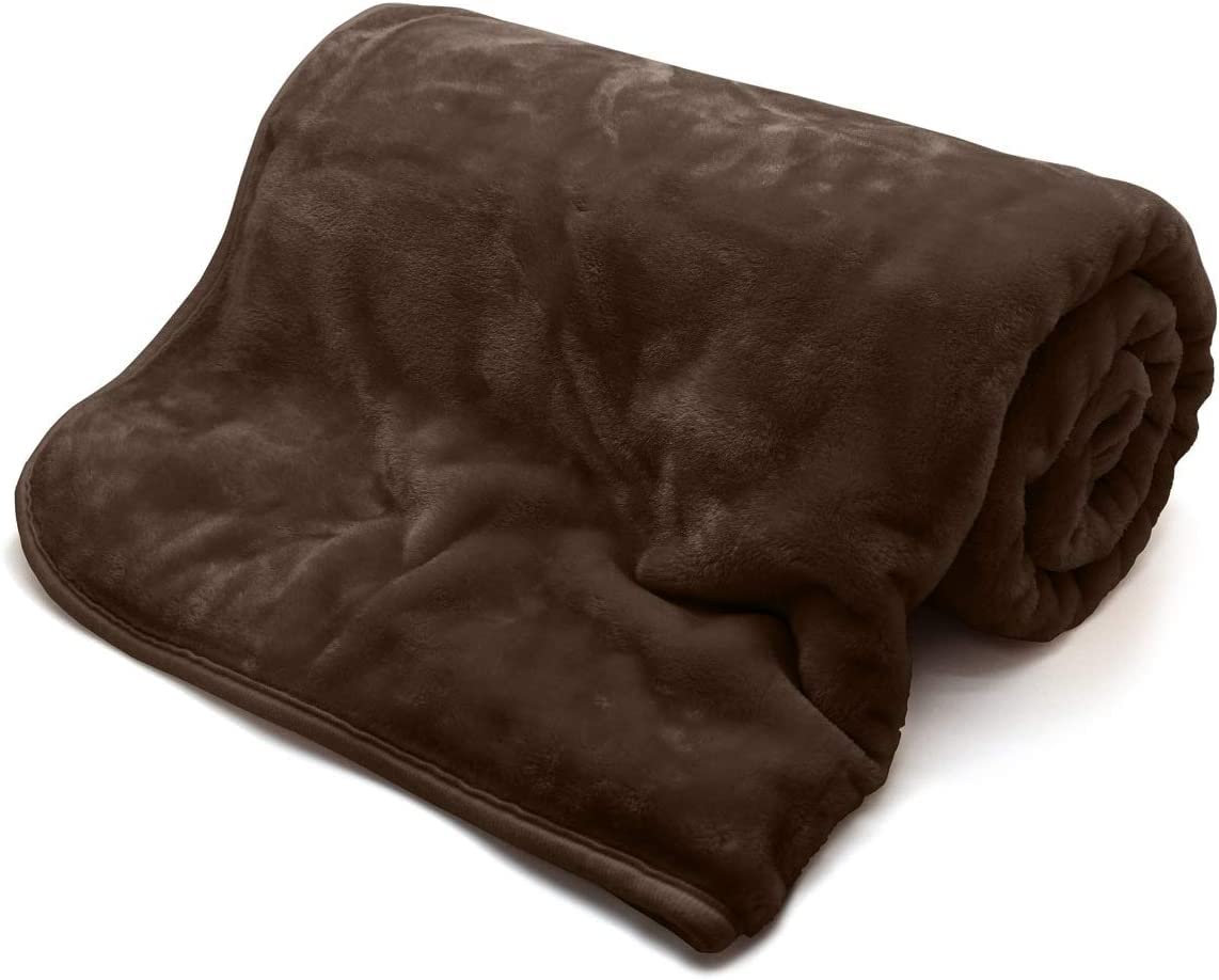 Nightzone Chocolate Luxury Faux Fur Mink Fleece Throw Over Sofa Bed Soft Warm Blanket (, King (200 X 240 Cm))