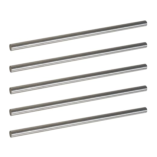 5Pcs 304 Stainless Steel Round Rod, 1/8" Diameter 12" Length Metal Solid Shaft Rods for Industry, Metal Working Hobbies and DIY Craft