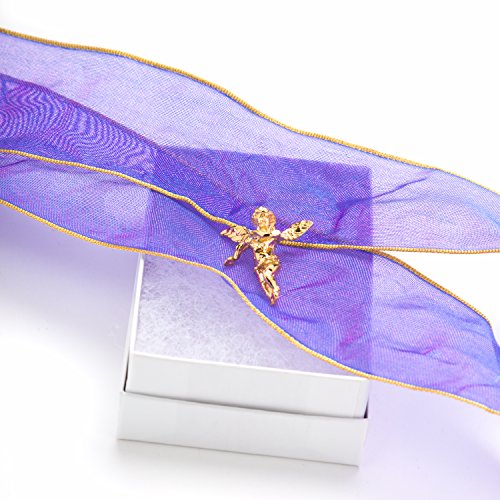 Lifetime Jewelry Medium Guardian Angel Pendant Necklace Charm 24K Gold Plated #TOP2