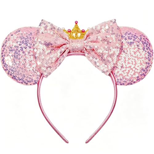 MADO pink mouse ear headbands for women girls pink women mouse ears costume accessories for adults women girls