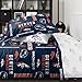 FOCO Denver Broncos NFL Team Color Bed In a Bag Comforter Bedding 5 Piece Full Set