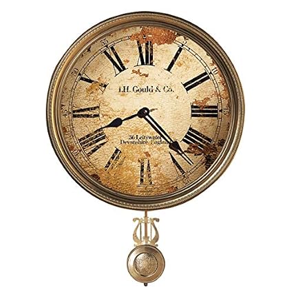Howard Miller J.H. Gould and Co. III Wall Clock 620 441 15 Inch Antique Brass Pendulum with Auto