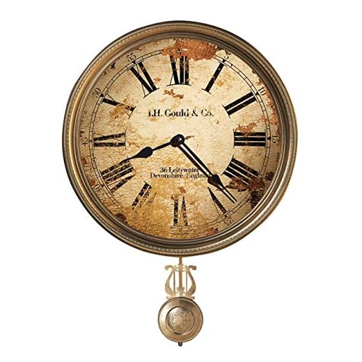 Howard Miller J.H. Gould and Co. III Wall Clock 620 441 15 Inch Antique Brass Pendulum with Auto