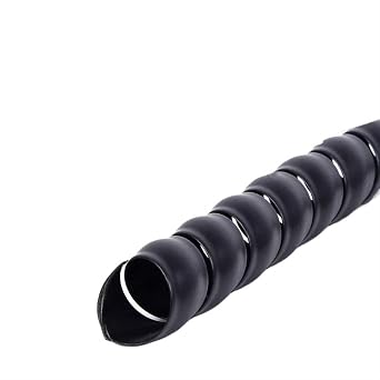 Spiral Wrap 2 Meters 5 Meters Spiral Wires Organizer Casing 8mm to 22mm Spiral Line Protective Computer Cable Flexible Hydraulic Hose Sleeve Tubing CoverColorBlack,Size22mm 5 Meter