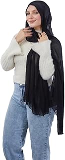 تاي شوب - وشاح مودال مجعد للنساء - BK09CO500700002 - المقاس: 200 × 75 سم - اسود