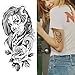 VIBESHOOD 3 Sheets Large Floral Face Temporary Tattoos Lasts 5-7 day Temporary Tattoo Halloween Cosplay Costume Party for Men Women Adults Waterproof Friction Resistant Low Reflective