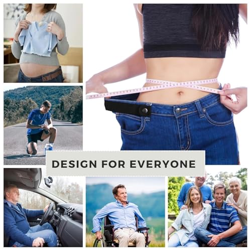 2 Pcs Invisible No Buckle Belt Adjustable No Buckle Belts Side Belt without Buckle Elastic Stretch for Men Women4