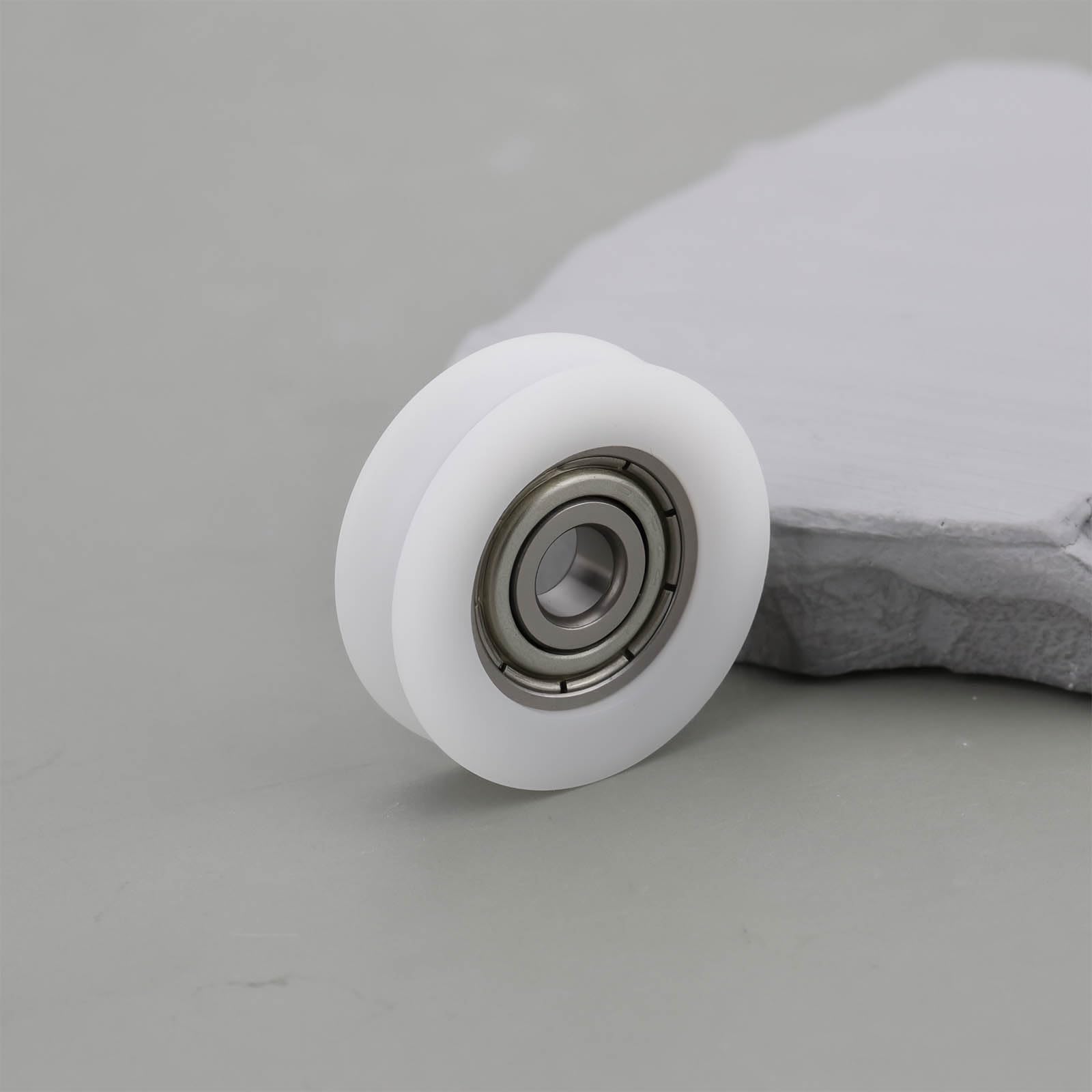 4 szt. koło z łożyskami kulkowymi HU-0524-7 625ZZ do drzwi mobilnych przesuwnych szklanych drzwi 5 x 24 x 7 mm białe
