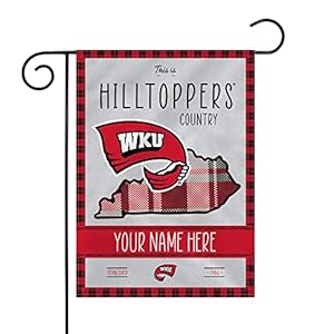 Rico Industries NCAA Western Kentucky Hilltoppers This is Hilltoppers Country – Plaid Design Personalized Garden Flag