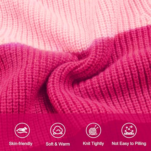Girls' Sweaters Color Block Pullover Jumper Knit Long Sleeve Rainbow Sweaters Kids Crewneck Casual Jumper4