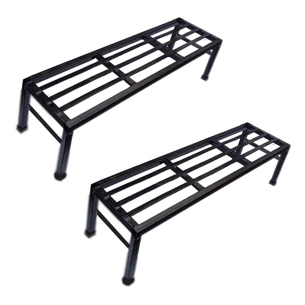 IRON LANDS SOLID High Step Indoor Outdoor Plant Pot Stand with Protective Base Premium Strong Flower Gamla Shelf Rack Bench for Garden Balcony Home Living Room Decor (Pack of 2) (B0BRPZFJXQ) Amazon Price History, Amazon Price Tracker