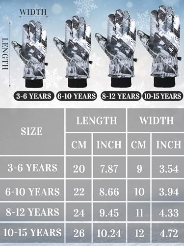 Image of Bencailor 3 Pairs Kids Ski Gloves Children Winter Gloves