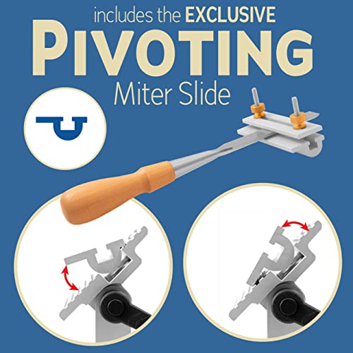 Peachtree Woodworking Supply Adjustable Replacement Tool Rest Sharpening Jig for 6 inch or 8 inch Bench Grinders and Sanders •Includes a Pivoting Miter Slide and Flat Miter Slide for Easy Tool Honing - Image 3