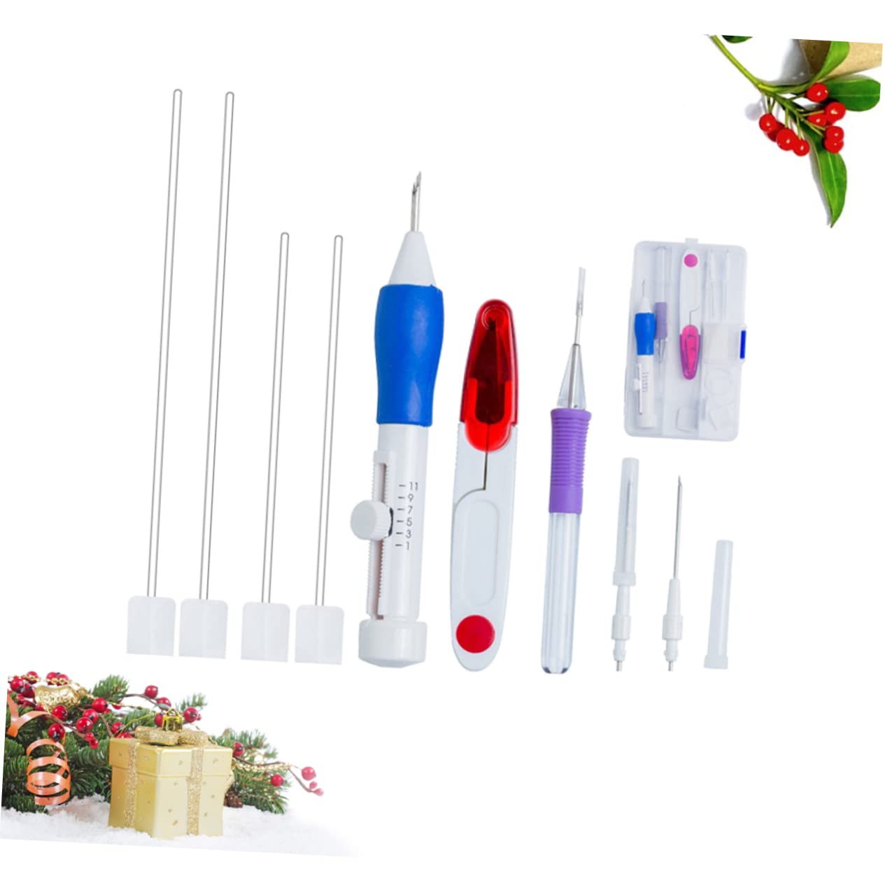 VILLFUL Embroidery Punch Needle Kit Embroidery Pen Set for Stitches Knitting Sewing for Family