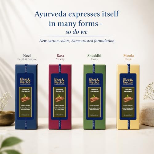 Image of Blue Nectar Cinnamon Mouth Pulling Oil for Kavala Gandusha Oral Hygiene Ritual | Ayurvedic Mouth Wash Liquid for Bad Breath Remover, Oral Care & Gum Care Support (9 Herbs, 100ml)