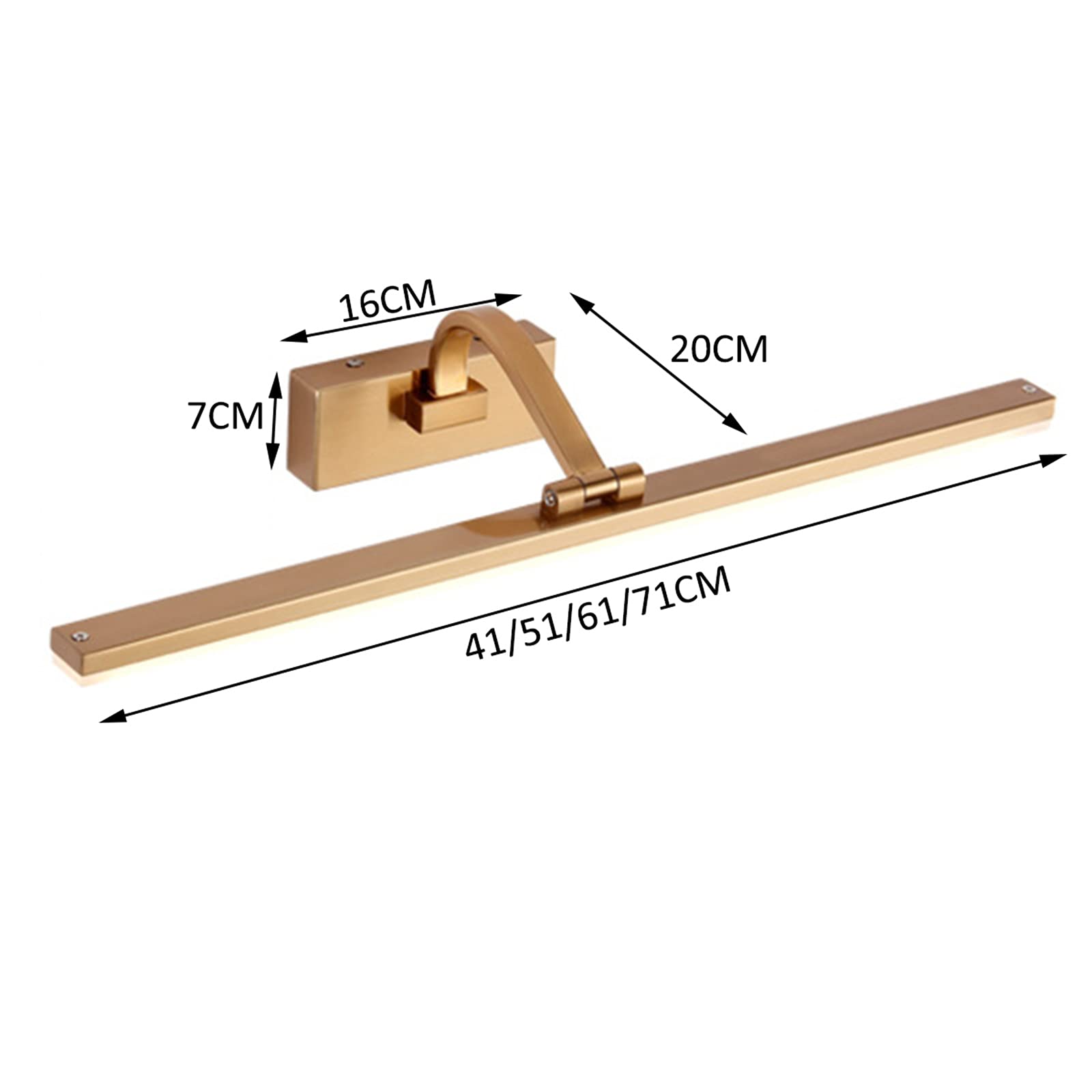 CUNTO Lámparas De Espejo De Baño Luces Delanteras De Espejo Led, Hardware De Ahorro De Energía Europeo Americano Fregadero De Baño De Acrílico Lámpara De Gabinete De Espejo De Tocador Simple Luz De