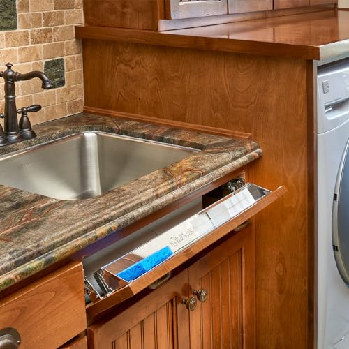 Image of Rev-A-Shelf 25 inch Tip Out Tray with Soft Close for Sink Base Cabinets, Storage Organizer for Kitchen, Laundry Room, or Vanity Cabinets, 6581-25SS-SC-1