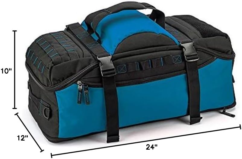 EUNI Basecamp Sport Hiking Travel Convertible Backpack Duffel Bag, 24" L, Blue