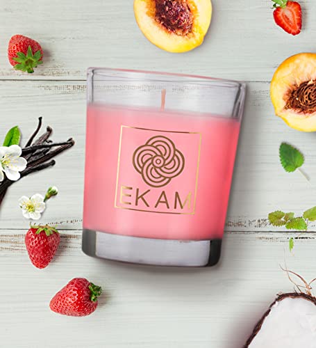 Image of EKAM Strawberry Scented Votive Candle - 40 Grams Each - 10 Hours Burn Time - Ideal for Diwali, Home Decor & Gifting