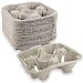 MT Products Biodegradable Pulp Fiber 4 Cup Drink Carrier Tray/Holder for Cold or Hot Drinks - 25 Pieces