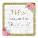 Bridesmaid Puzzle Invitation. Will You Be My Bridesmaid Puzzle. Custom Puzzle Invitation with Gold Glitter Borders.