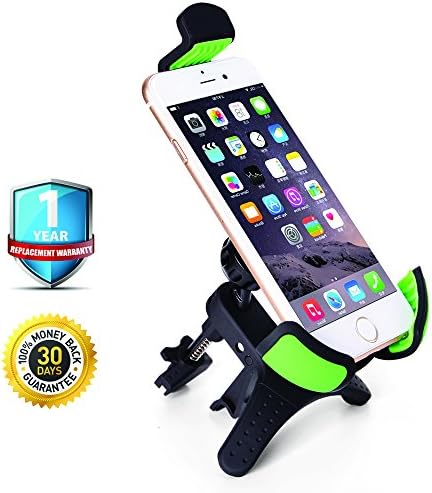 Mobile Phone Car Mount, Holder, Cradle, Secure Cell Phone/GPS to Vehicle's Windshield or Air Vent, Padded, Adjustable Grips, Fits iPhone 6 6+ 5 Galaxy S6 S5 Smartphones