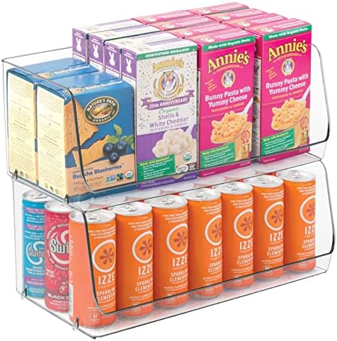 mDesign Modern Stackable Plastic Open Front Dip Extra Large Stora...