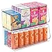 mDesign Extra Large Household Stackable Plastic Food Storage Organizer Bin Basket with Wide Open Front for Kitchen Cabinets, Pantry, Offices, Closets, Bedrooms, Bathrooms - 15" Wide, 2 Pack - Clear