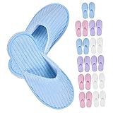 HOMOCONO 12 Paar Einweg Gästehausschuhe Rutschfest Einheitsgröße Atmungsaktive Spa Hausschuhe Für Hotel Yogastudio Schuhloses Zuhause